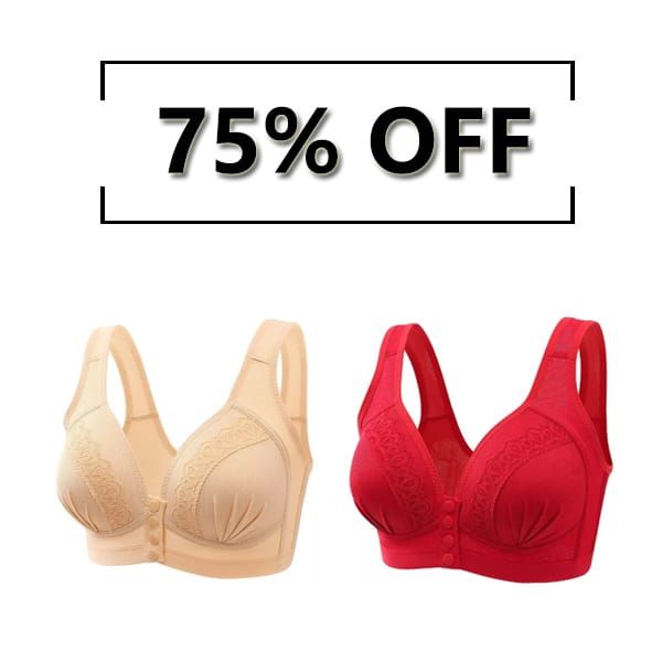 LAST DAY 75%OFF-2023 FRONT BUTTON BREATHABLE SKIN-FRIENDLY COTTON BRA